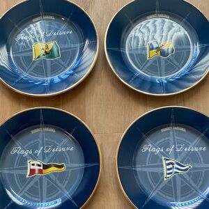 Tommy Bahama Blue and Gold Nautical Plates